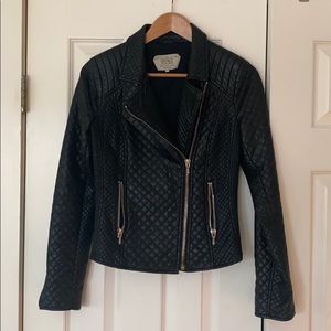 Quilted vegan leather jacket